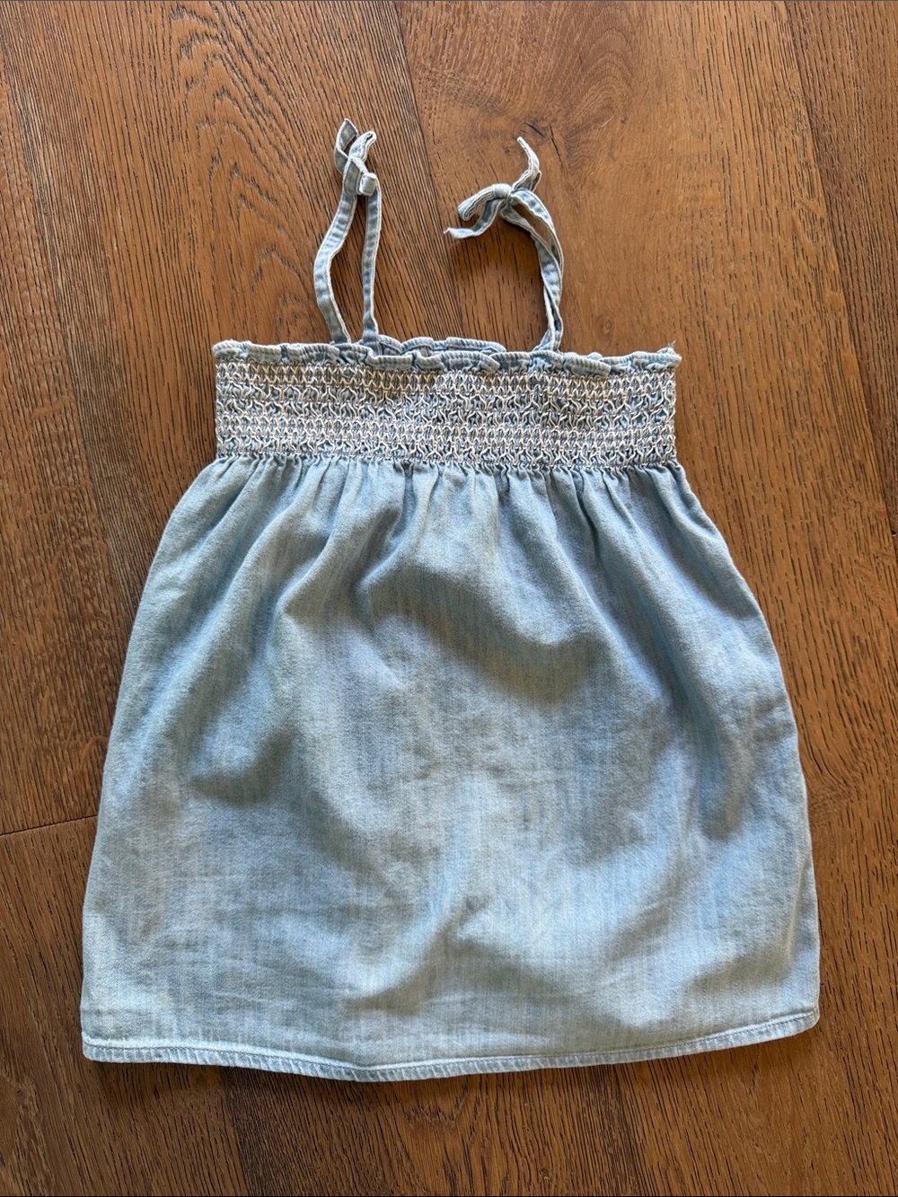 GAP Light Blue Smocked Chambray Dress